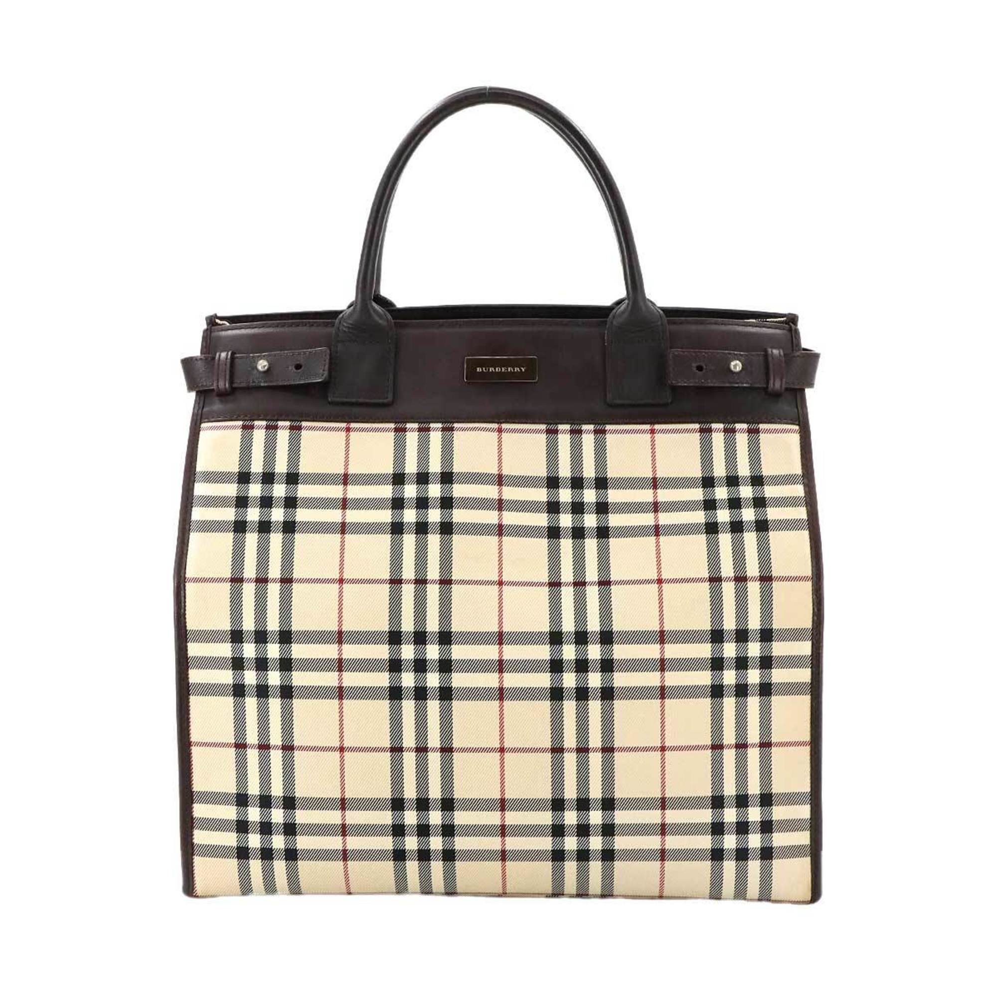 Burberry  Canvas Leather Tote Bag (Pre-Owned)