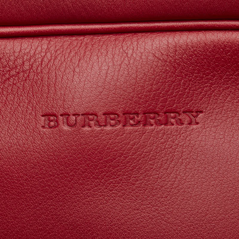Burberry Nova Check Leather Mini Boston Handbag