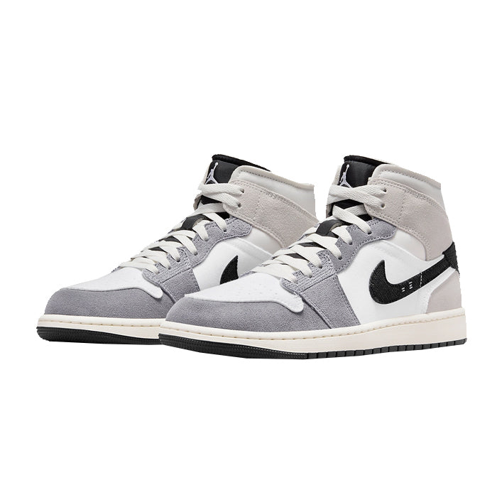 Jordan 1 Mid SE Craft White Cement Grey Black
