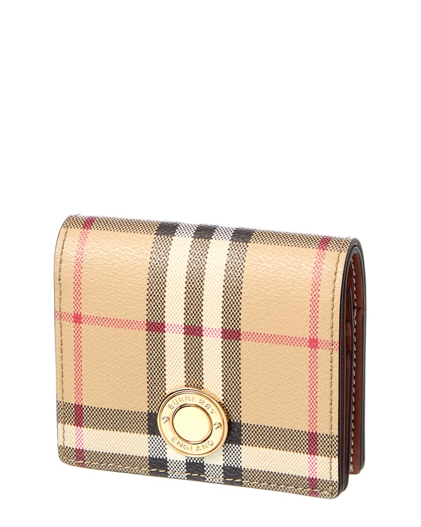 Burberry Check Small E-Canvas & Leather Card Case