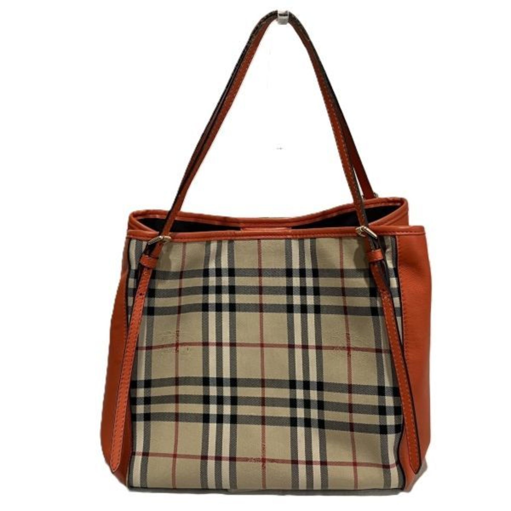 Burberry Leather Canvas Tote Bag (Pre-Owned)