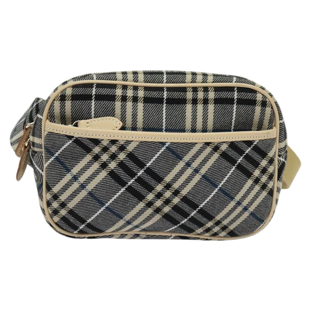 Burberry Label Canvas Shoulder Bag (Pre-Owned)