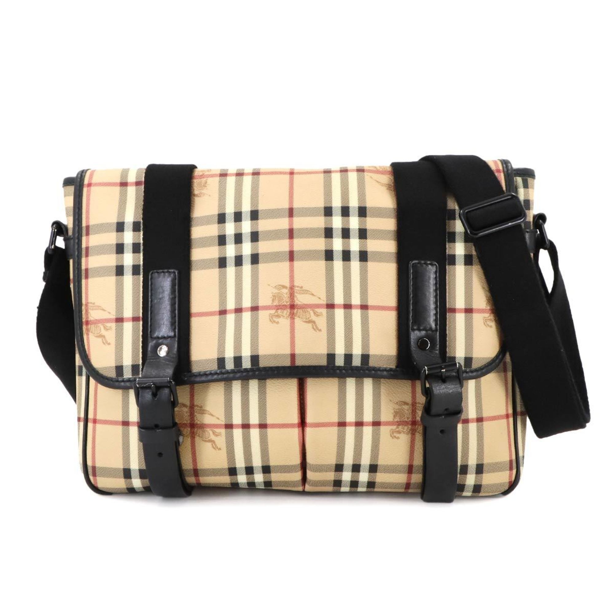 Burberry  Pvc Leather Messenger Bag Shoulder Bag (Pre-Owned)