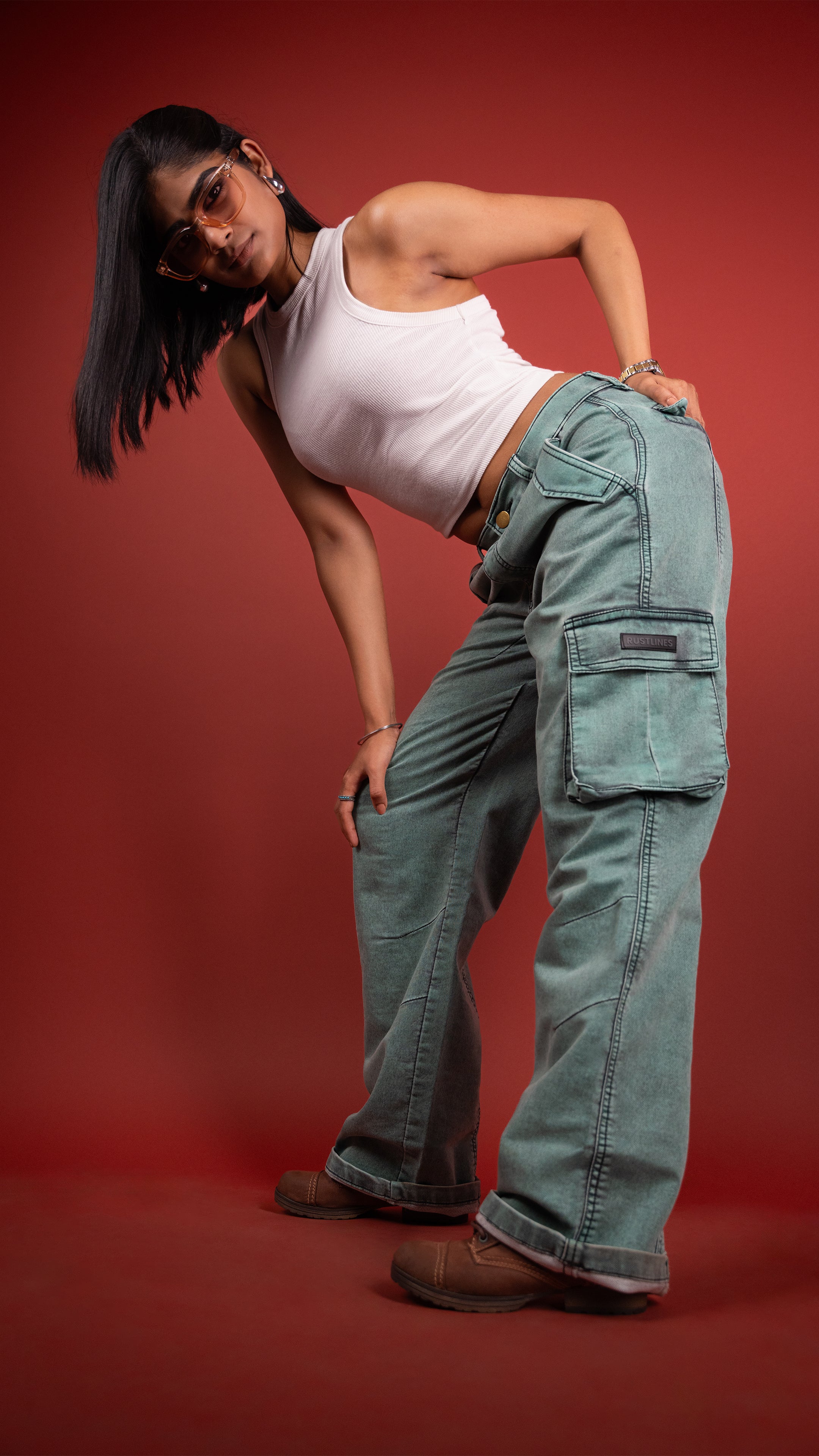 GREEN DENIM WOMEN'S CARGO