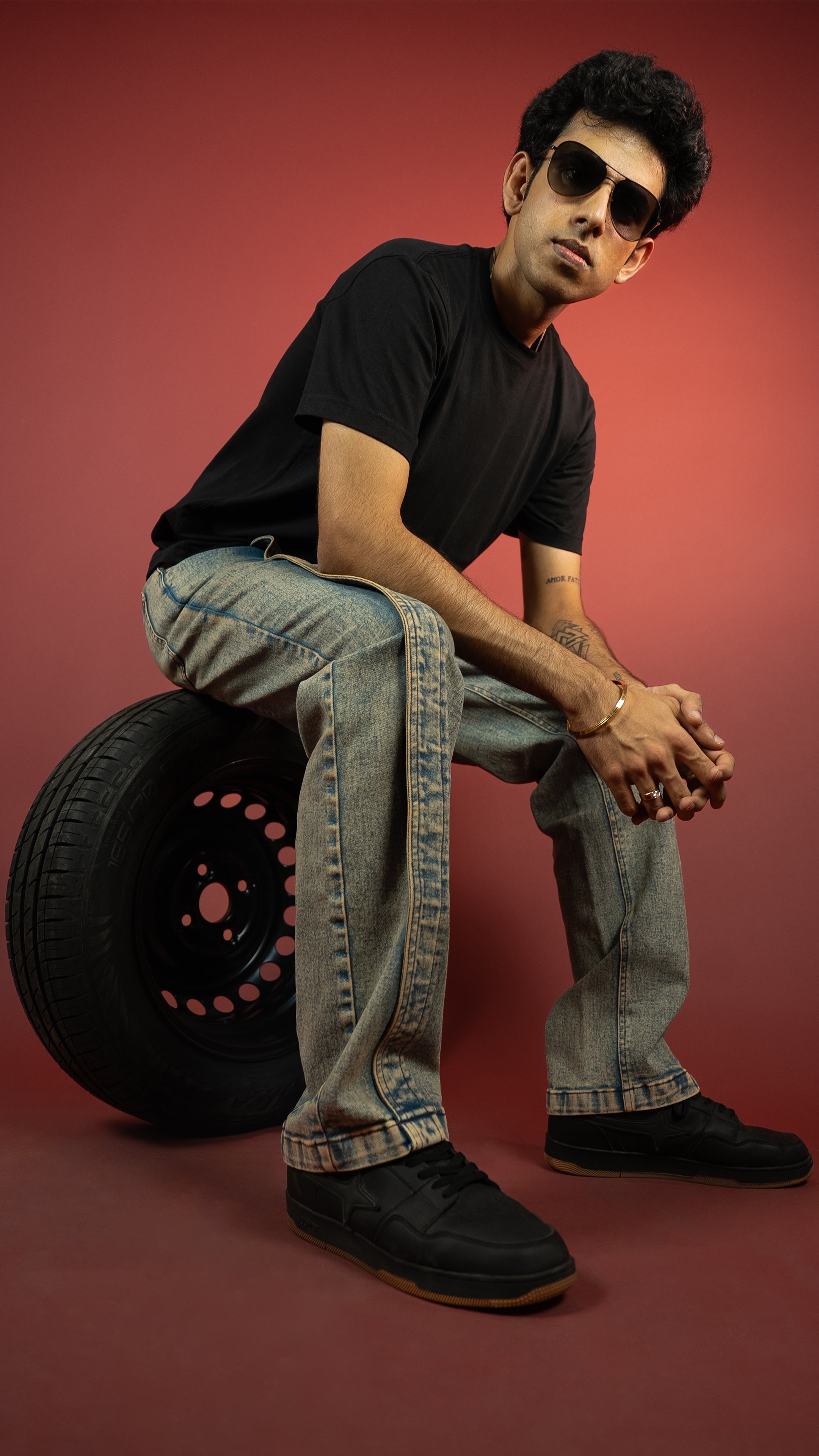 VINTAGE PLEATED DENIM MEN'S JEANS