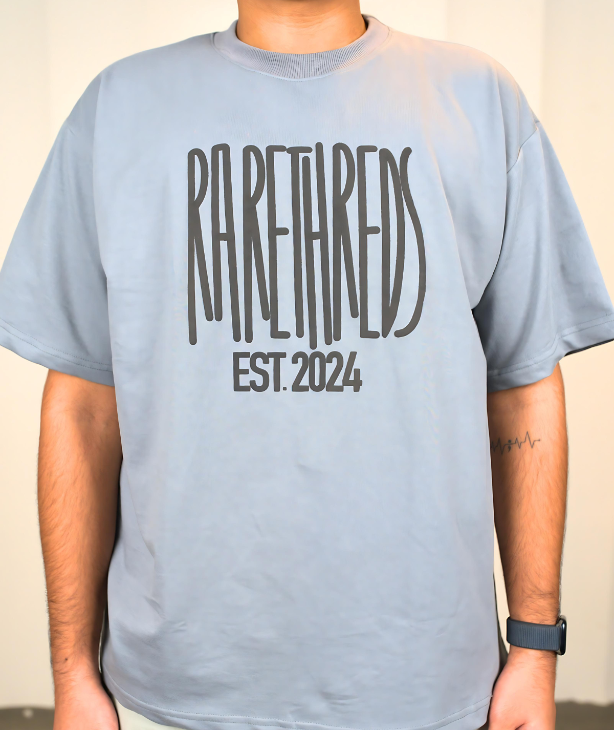 Grey Oversized Round Neck T-shirt