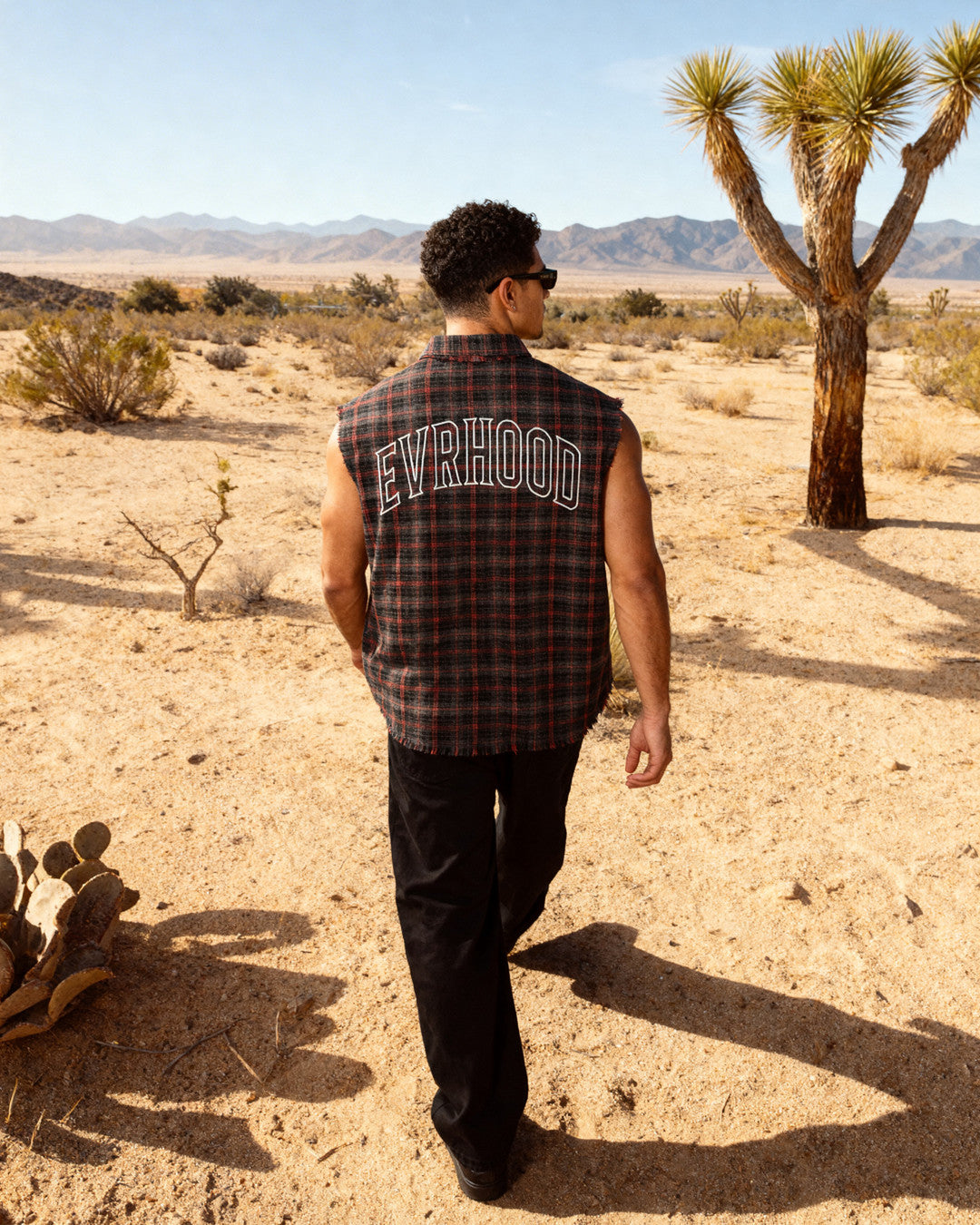 Shredded Checks - Bloodline Grid - Evrhood shredded sleeveless check shirt