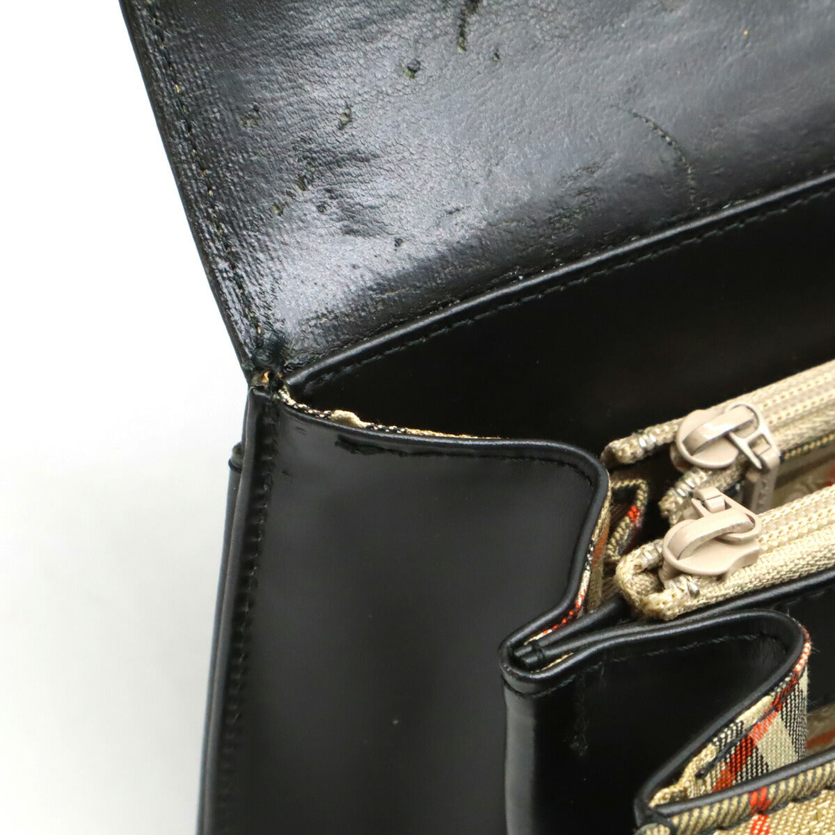 Burberry Nova Check Canvas Leather Handbag