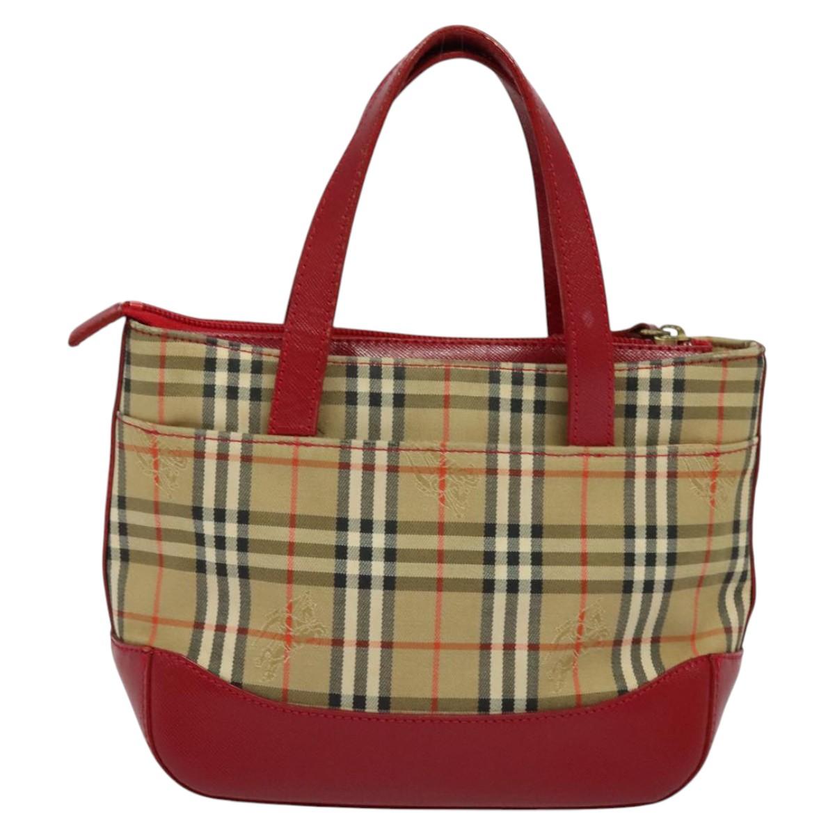 Burberry Haymarket Canvas Handbag (Pre-Owned)