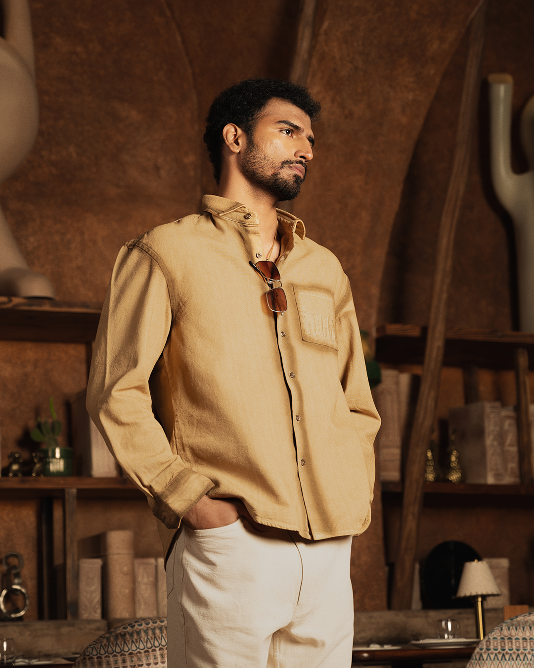Outline Overshirt in Brown