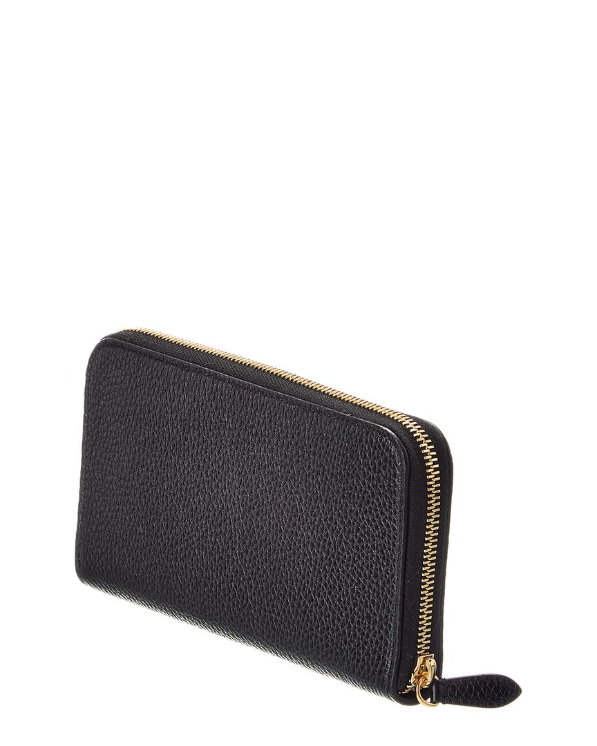 Burberry Leather Zip Around Wallet