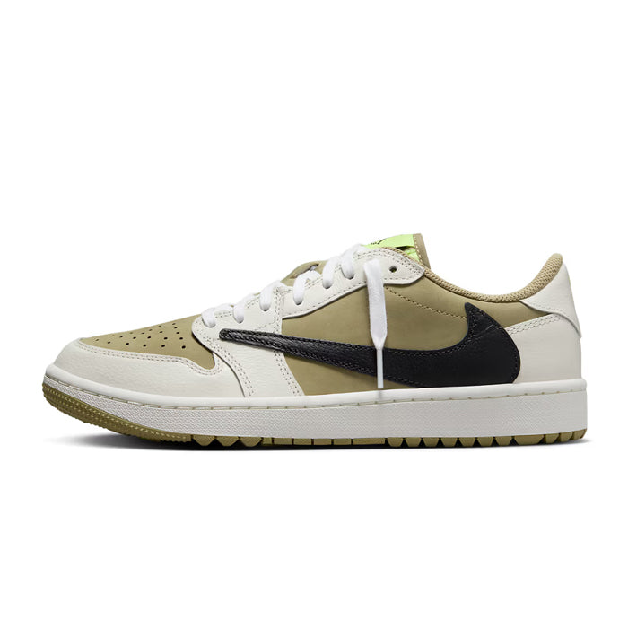 Jordan 1 Retro Low Golf Travis Scott Neutral Olive Available at Pick your kiicks.