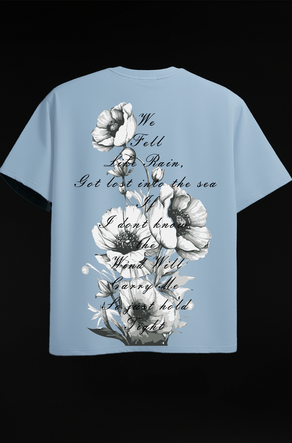 SET OF 3 Orng MAMA, Dark Brown Angel Tee,  Blue Blossom Rain Flower Tee