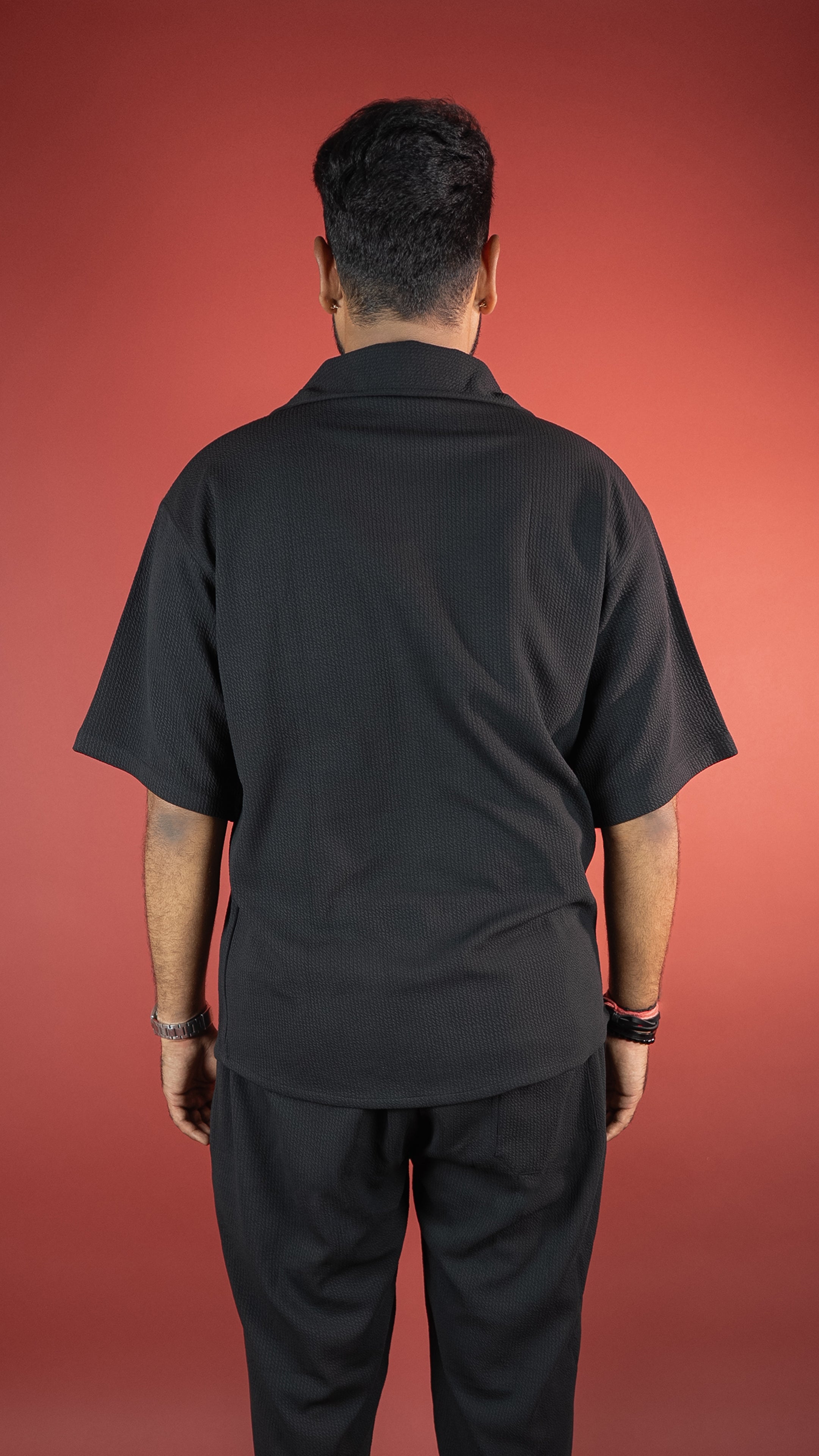 BLACK CO-ORD SET MEN'S SHIRT