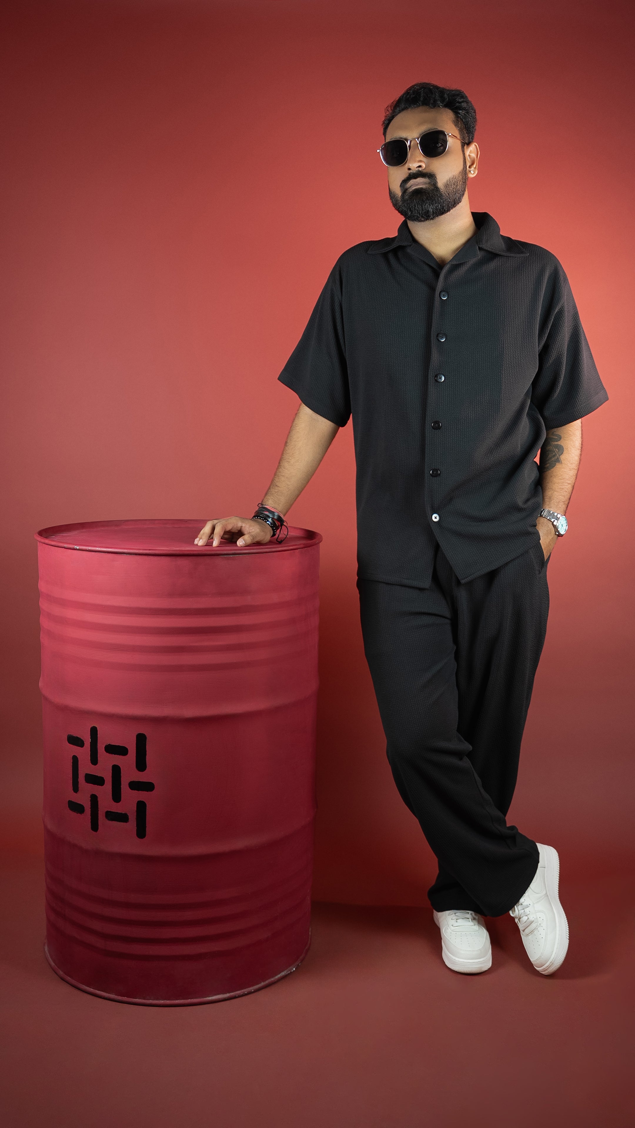 BLACK MEN'S CO-ORD SET