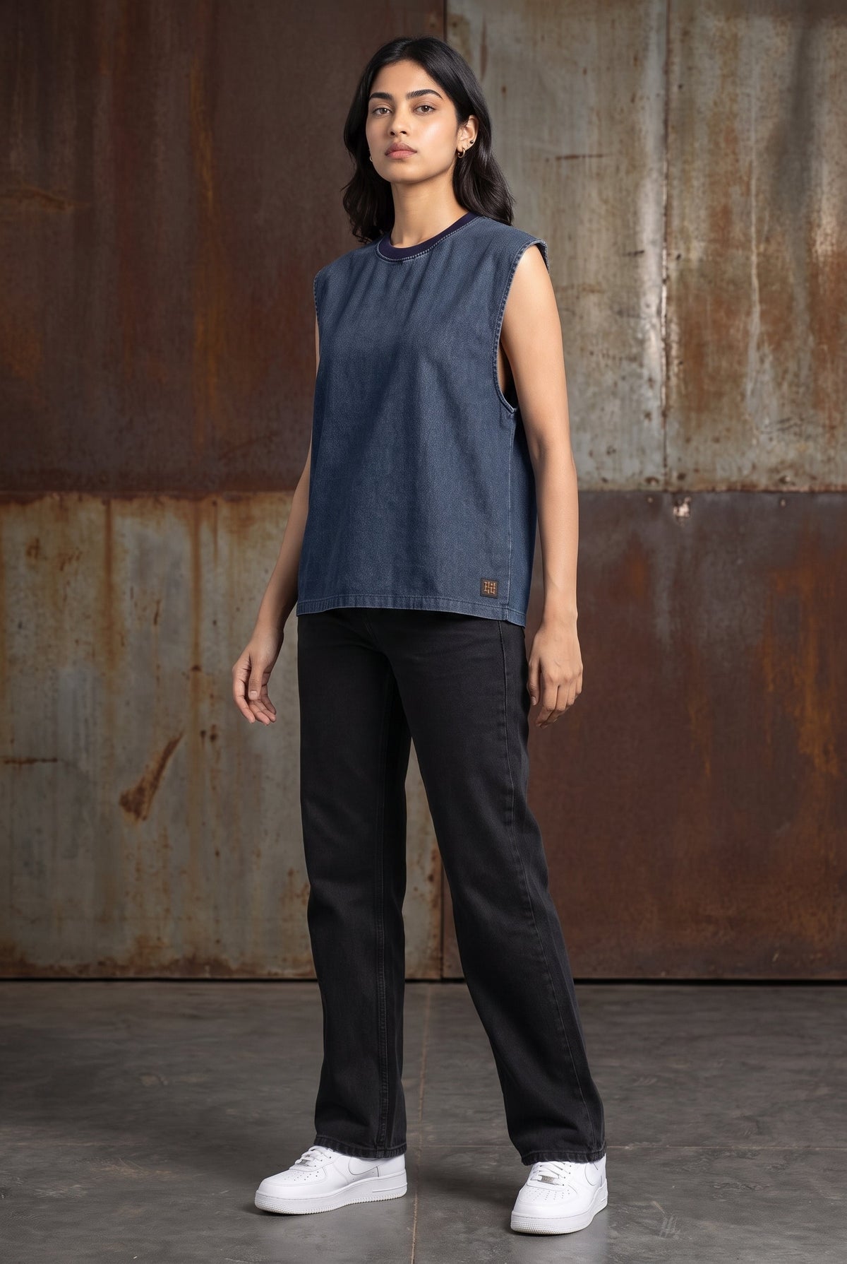 BLUE DENIM WOMEN'S TANK TOP