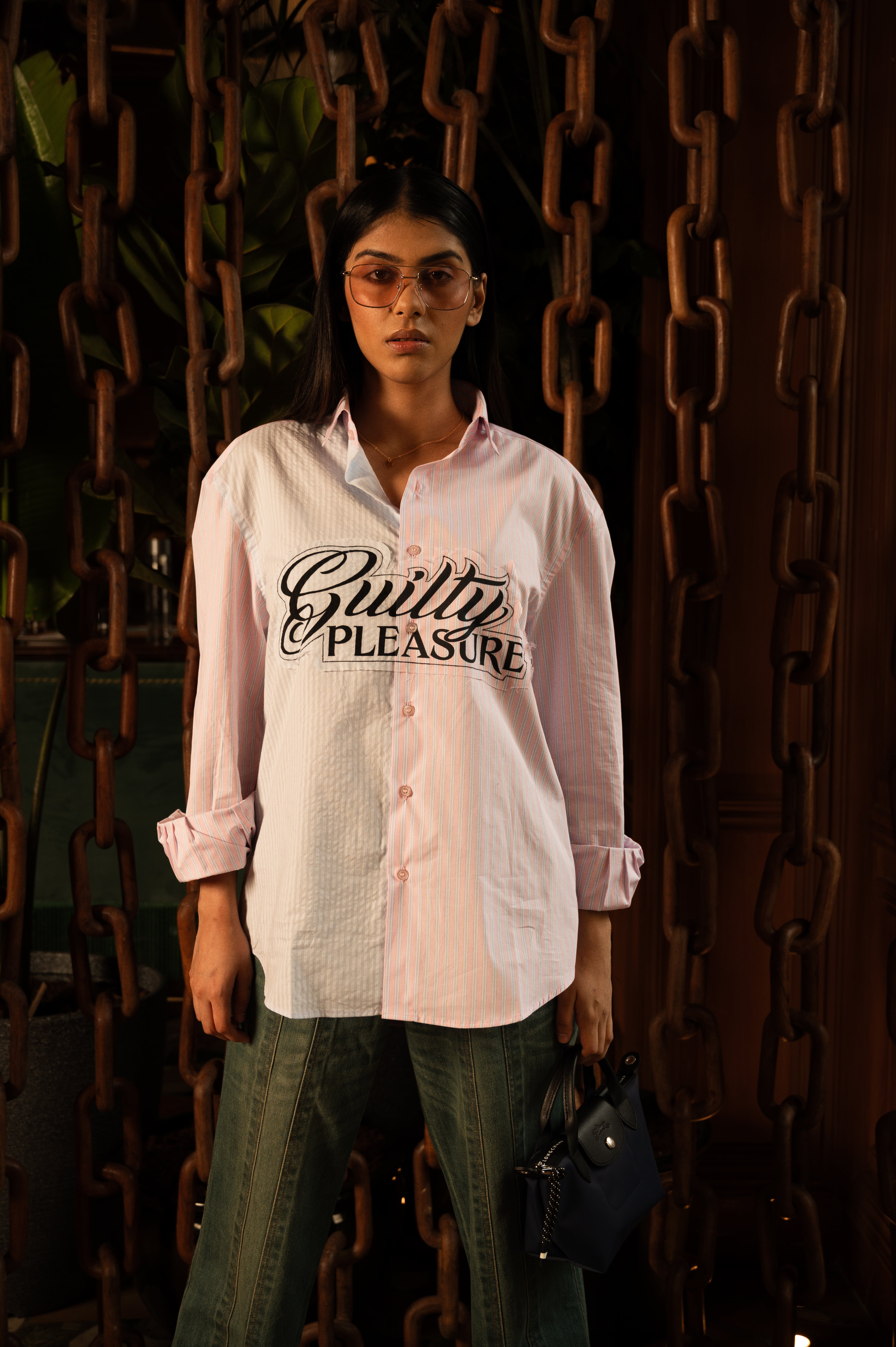 Half Guilty Shirt In Pink & Blue