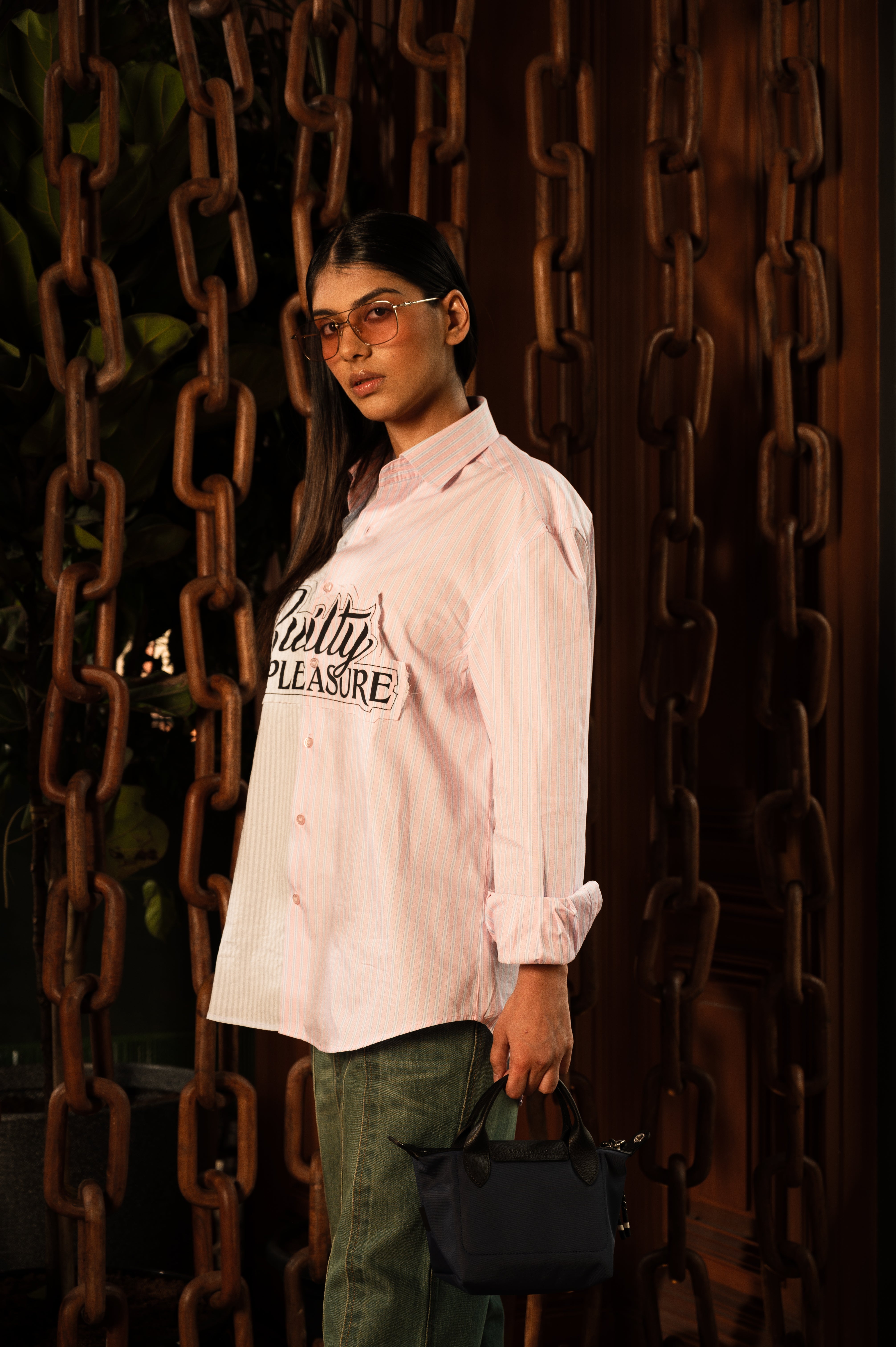 Half Guilty Shirt In Pink & Blue