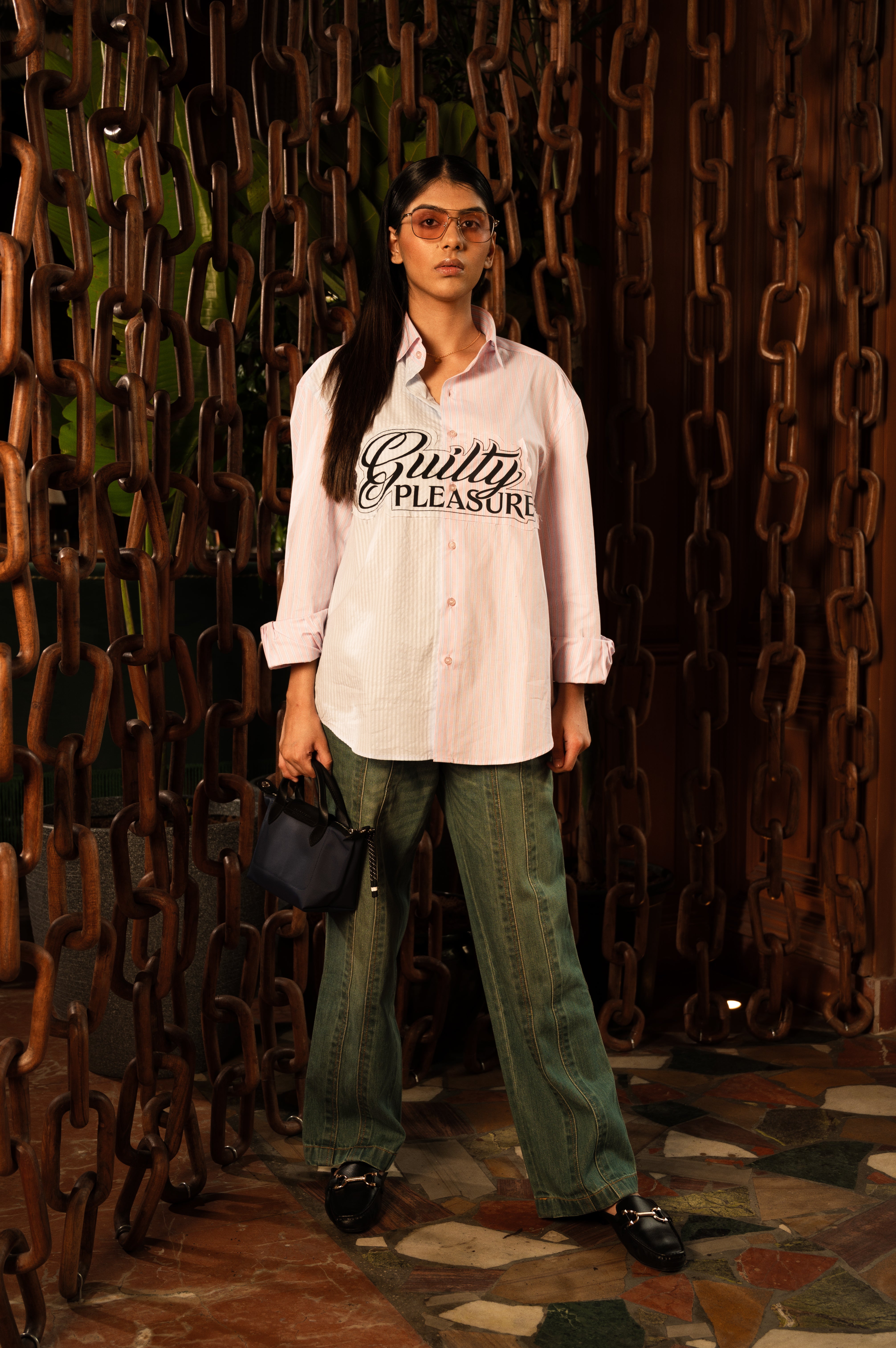 Half Guilty Shirt In Pink & Blue
