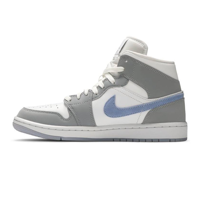 NIKE Air Jordan 1 Mid Wolf Grey Aluminum (W)
