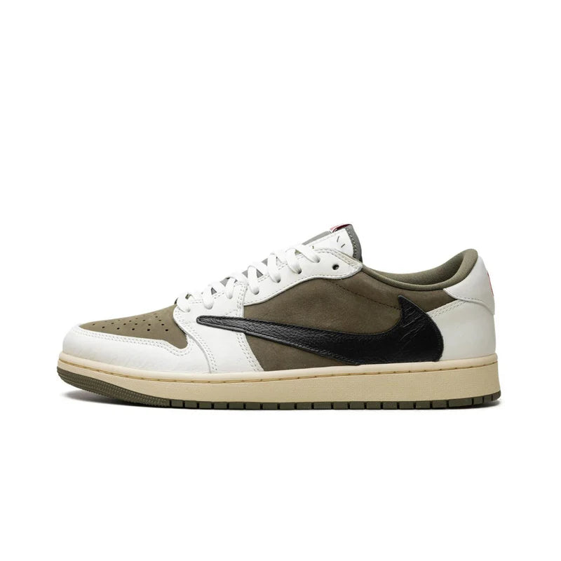 Jordan 1 Retro Low OG SP Travis Scott Medium Olive Available at Pick your kiicks.