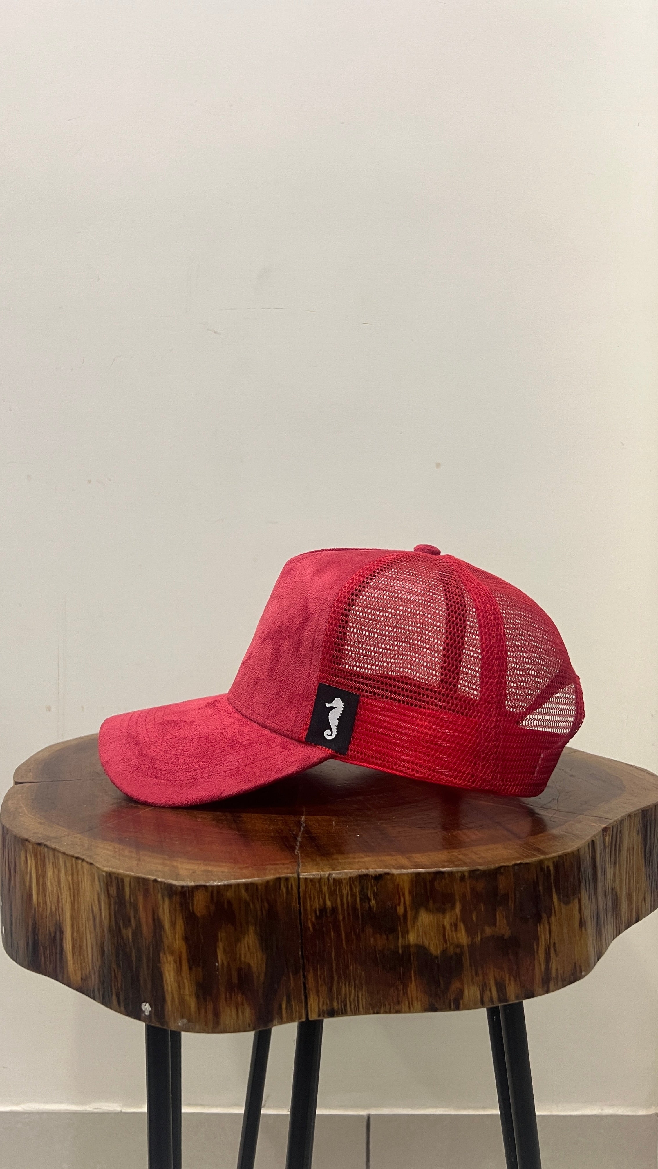 Suede Trucker cap - Solid Red
