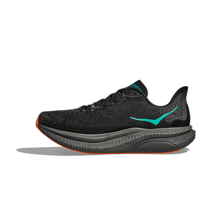 Hoka Mach 6 Black Electric Tangerine