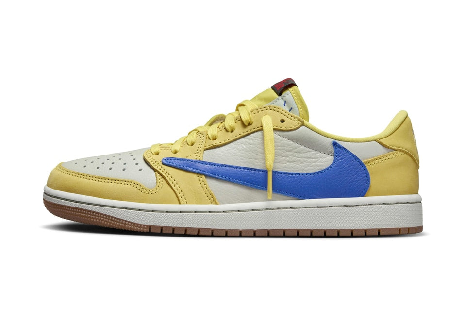 AIR JORDON 1 RETRO LOW OG SP TRAVIS SCOTT CANARY Available at Pick your kiicks.