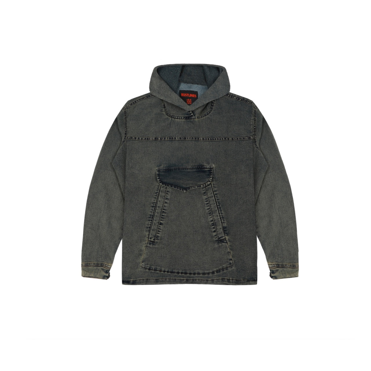 ACID WASH DENIM MEN'S HOODIE