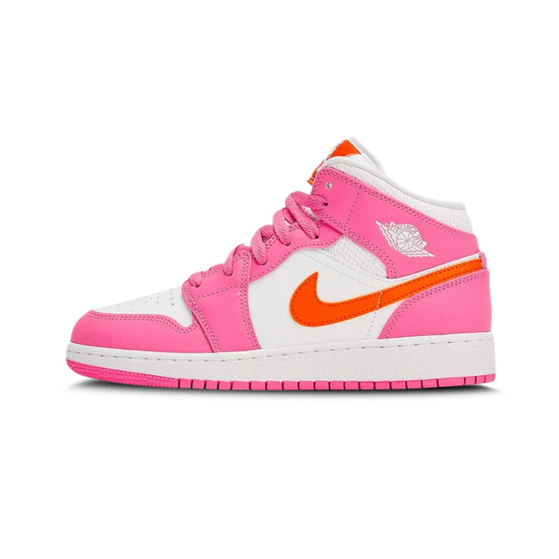 NIKE Air Jordan 1 Mid Pinksicle Safety Orange (GS)