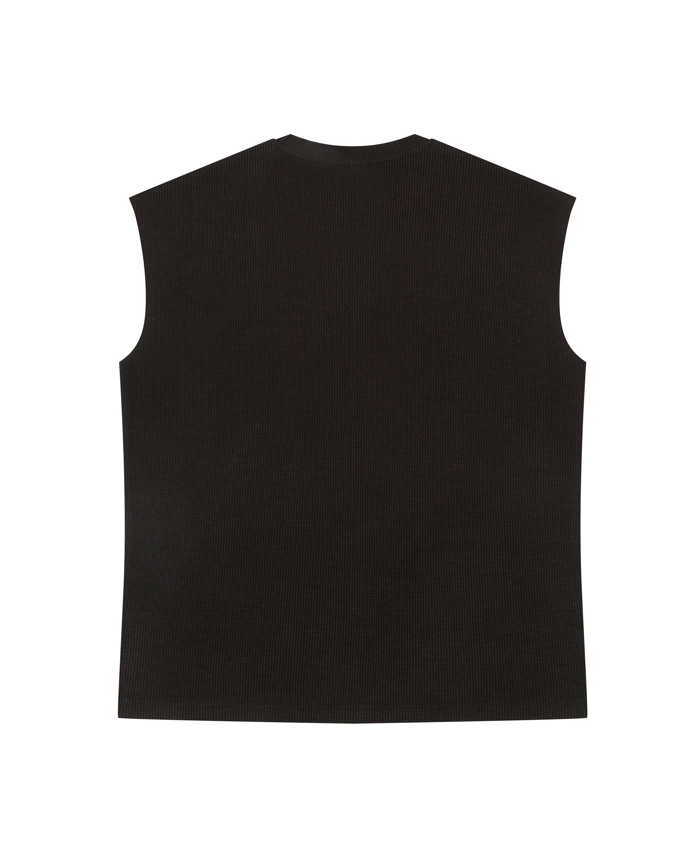 Waffle Sando - Obsidian Brown - Evrhood waffle knit sleeveless top