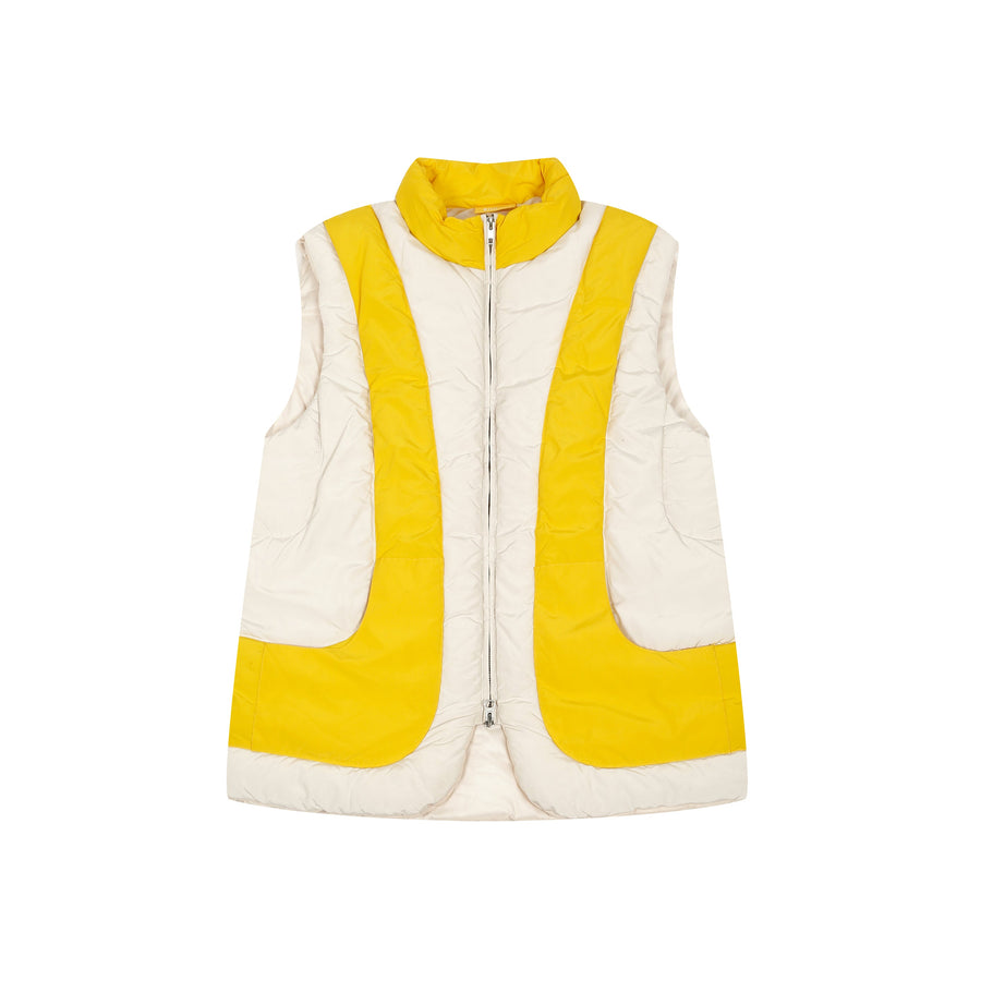 Puffer Jacket Sleeveless in Yellow Cream