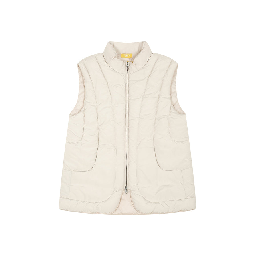 Puffer Jacket Sleeveless In Cream