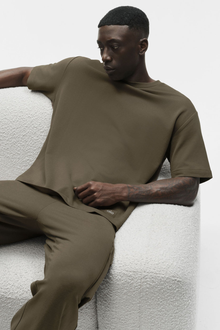 Alo Yoga Double Take Short Sleeve - Olive Tree