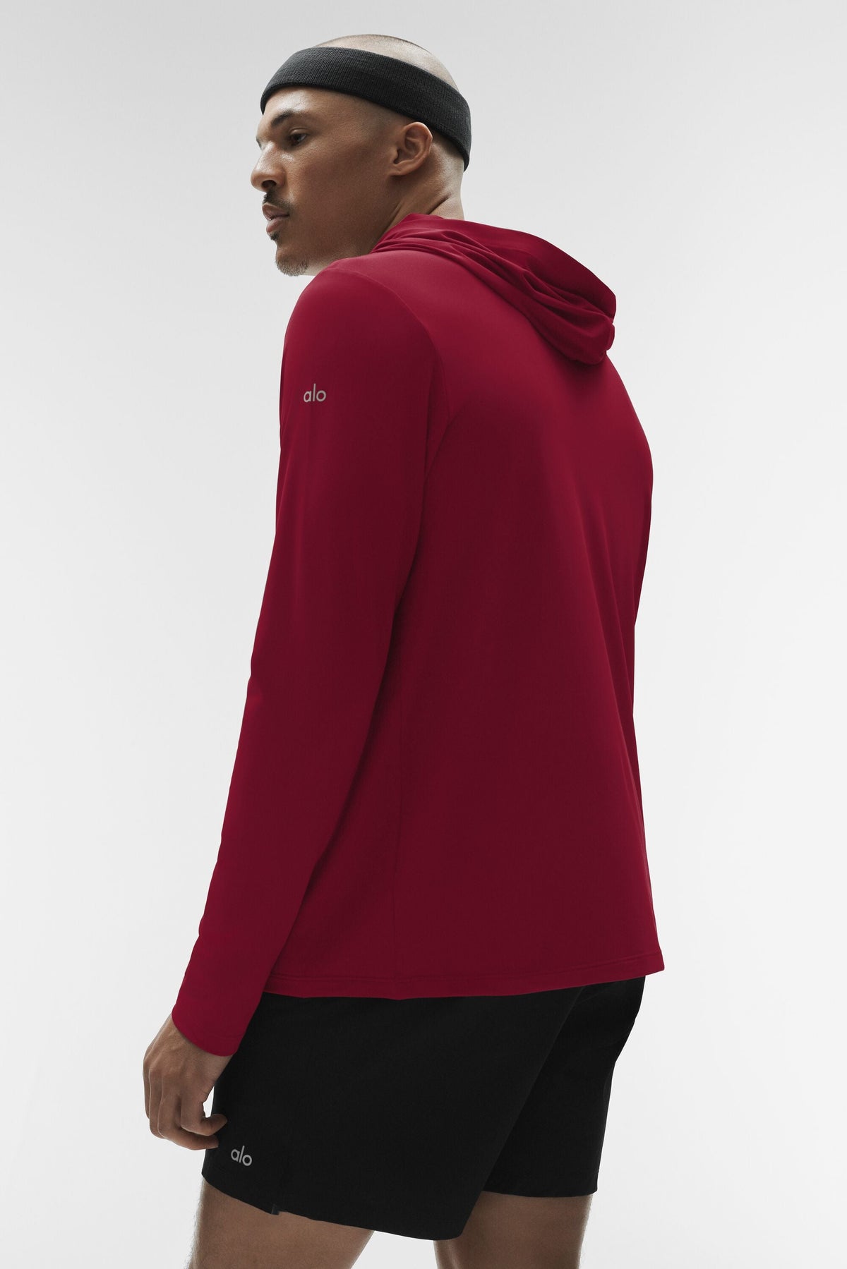 Alo Yoga Conquer Reform Long Sleeve With Hood - Garnet