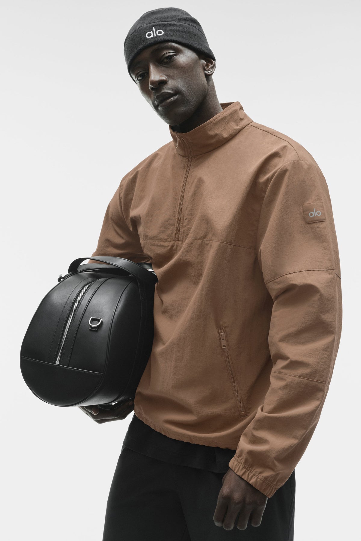 Alo Yoga Light Weight Takeaway Track Pullover - Java Brown