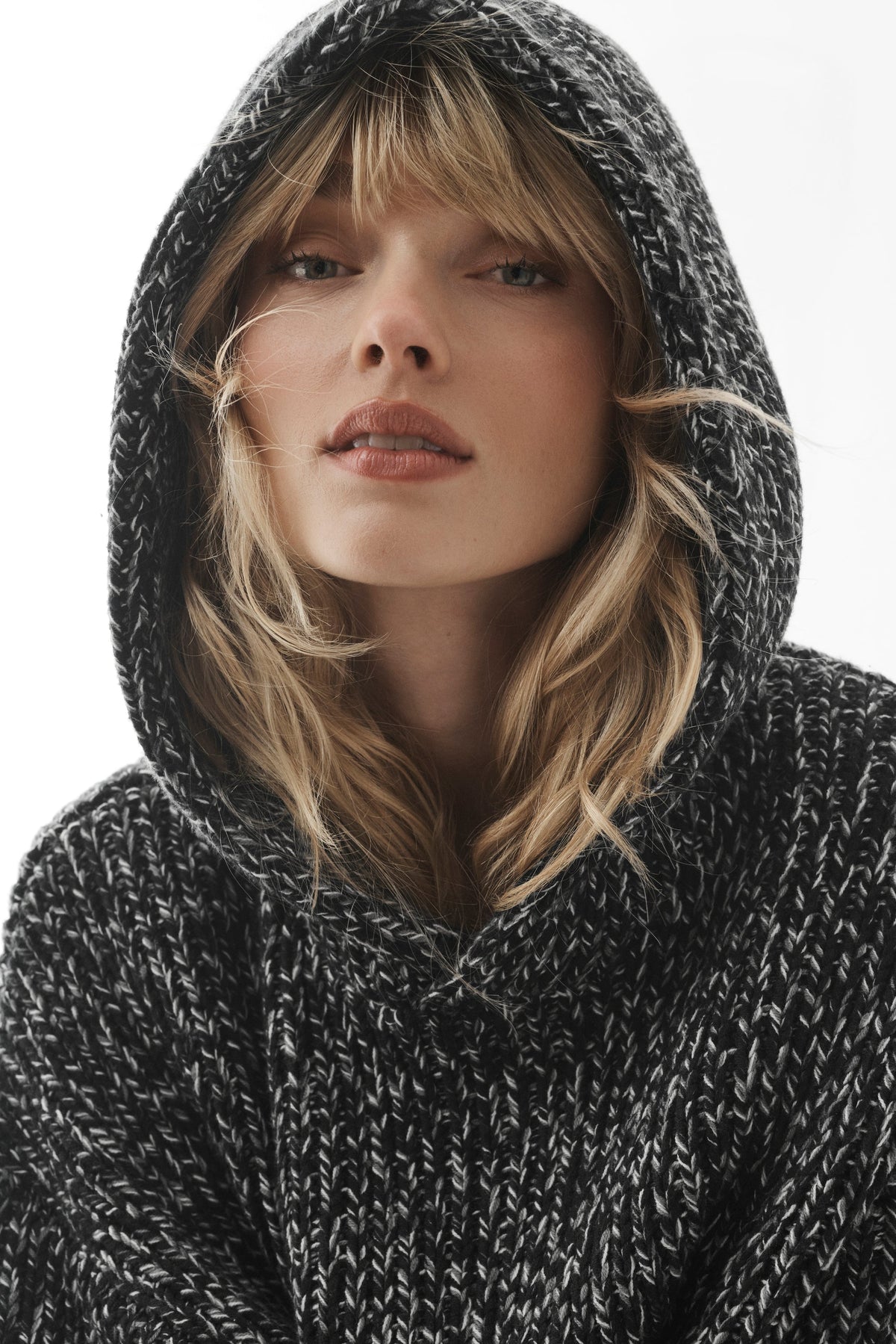 Alo Yoga Chunky Knit Rewind Hoodie - Black Multi