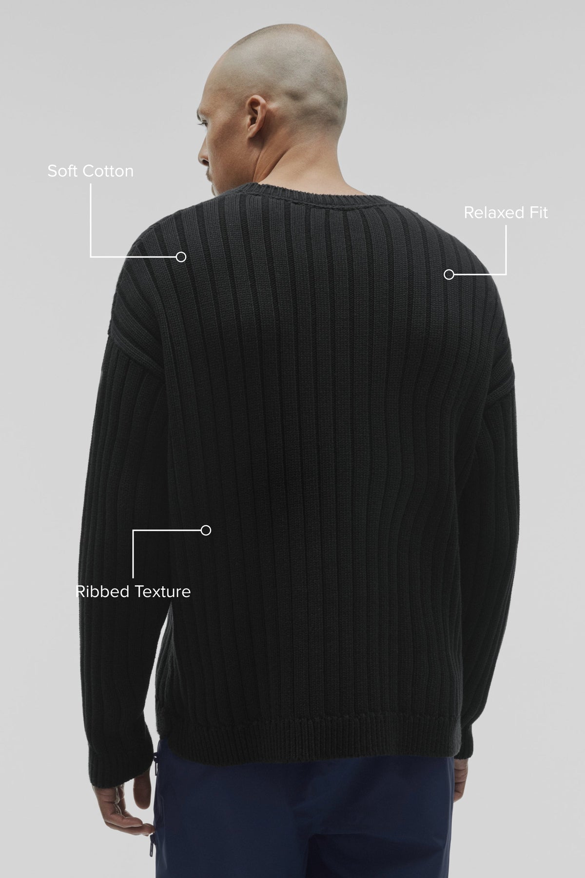 Alo Yoga Cotton Rib Parallel Sweater - Black