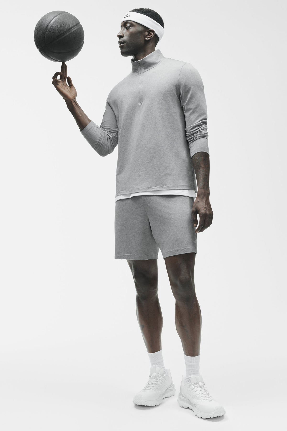 Alo Yoga 7" Conquer React Performance Short - Vintage Athletic Heather