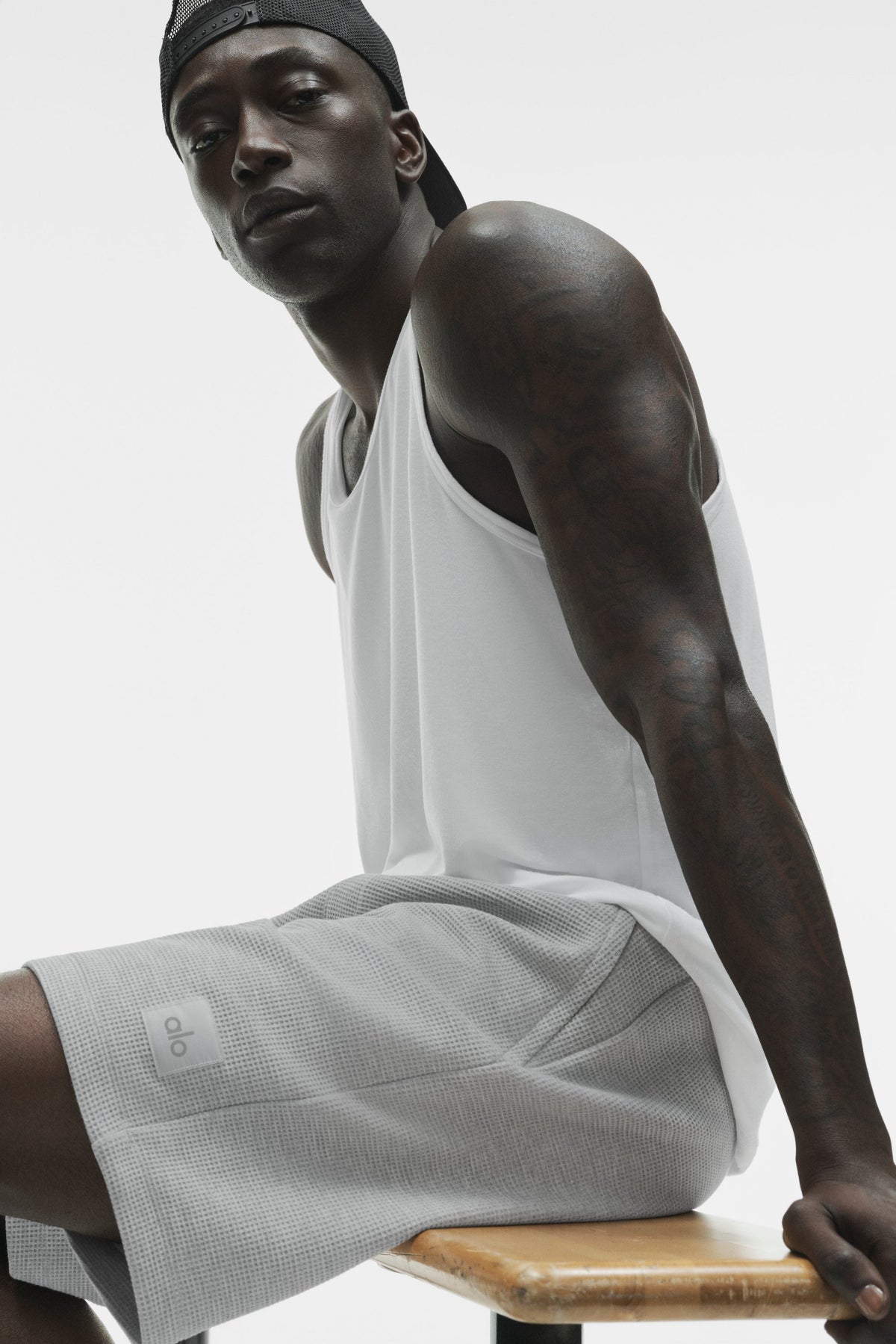 Alo Yoga 7" Waffle Lounge Short - Athletic Heather Grey