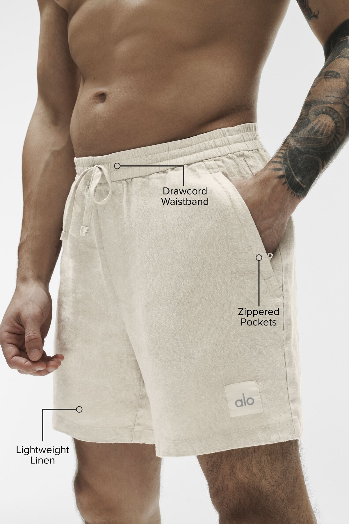 Alo Yoga 7" Linen Days Short - Bone