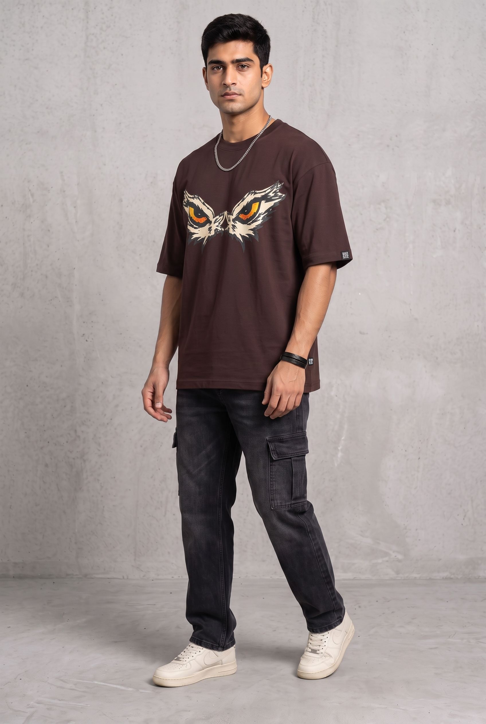 EAGLE EYE BROWN MEN’S OVERSIZED T-SHIRT