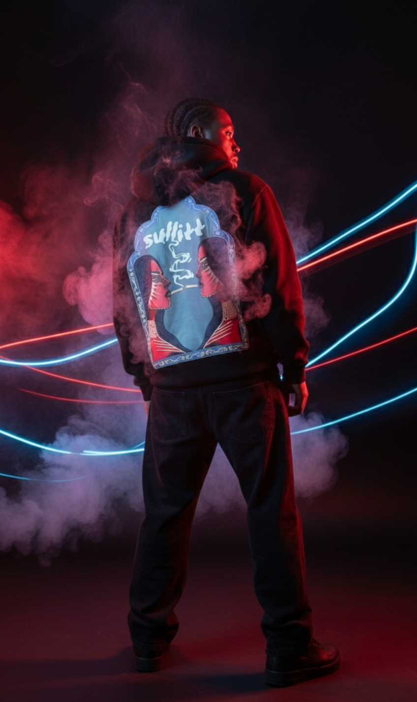 MIDNIGHT LADY SMOKE BLACK HOODIE