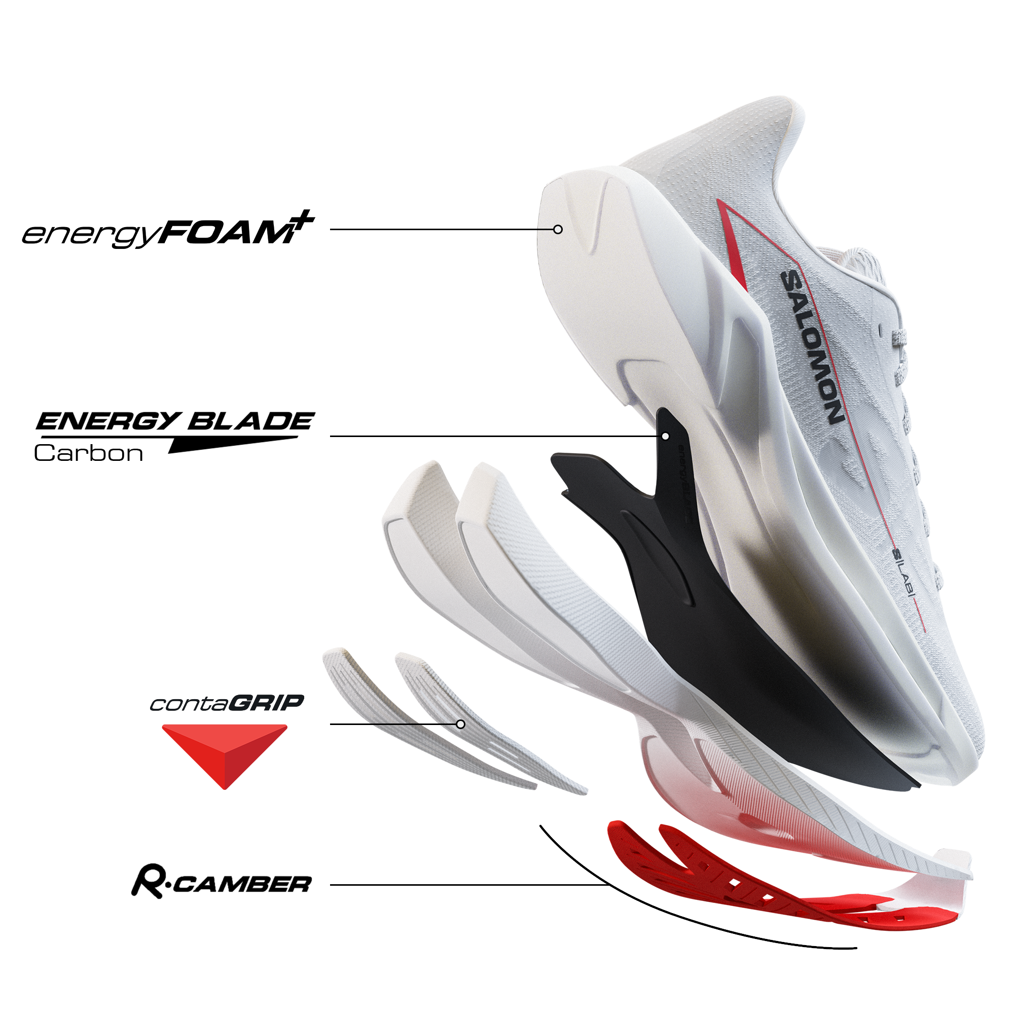 S/LAB SPECTUR White / Fiery Red / Black
