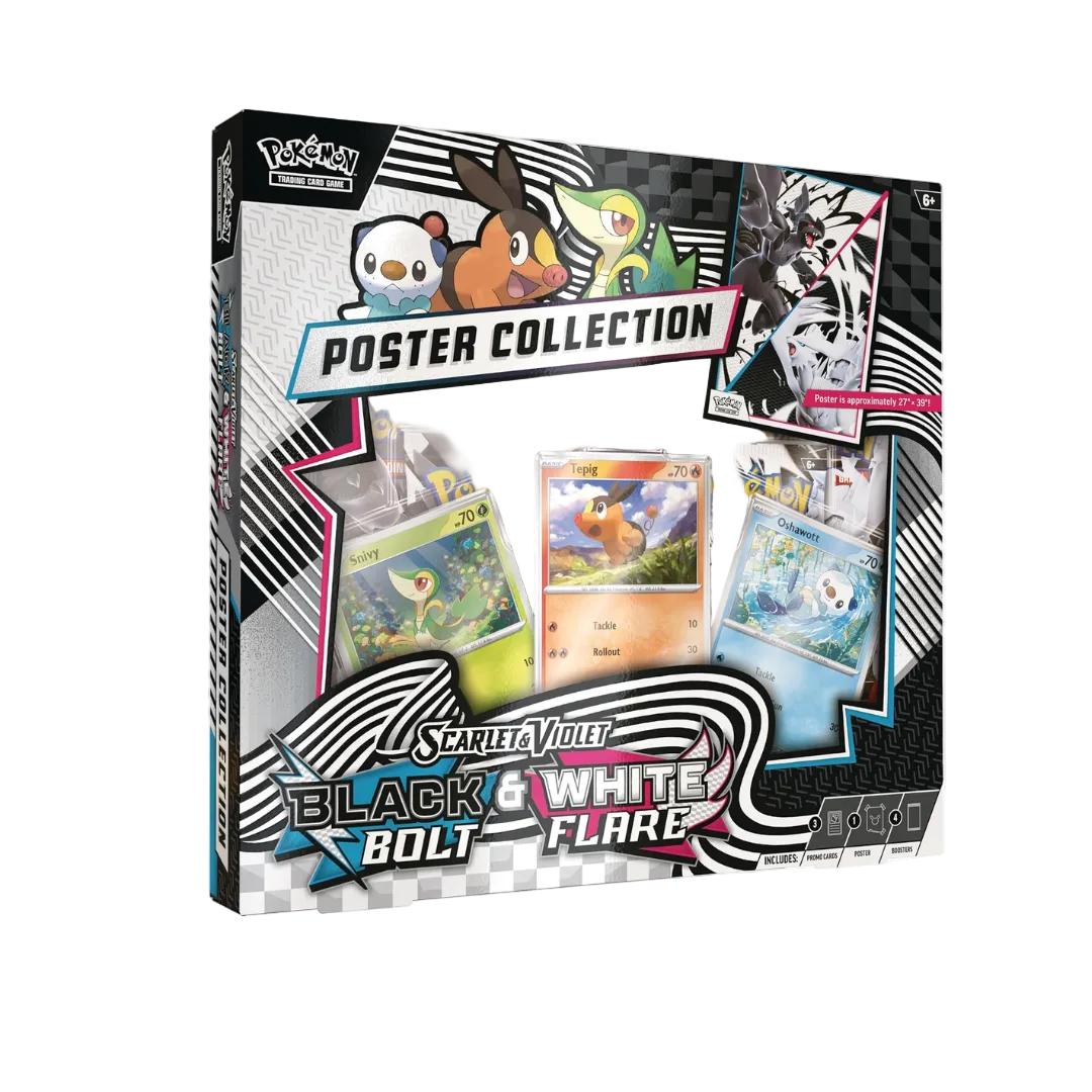 POKEMON SCARLET AND VIOLET BLACK BOLT WHITE FLARE UNOVA POSTER COLLECTION BOX