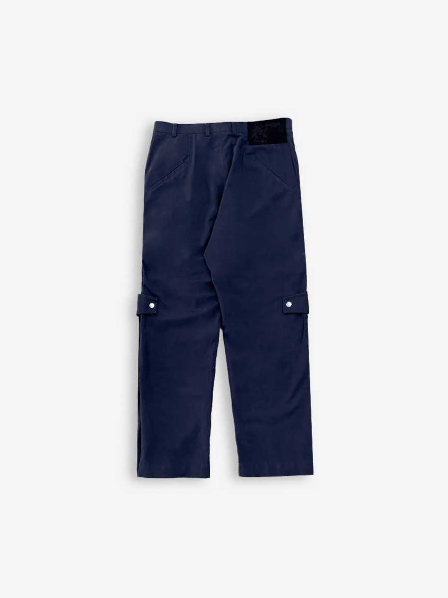 Pleated Knee Cargos In Blue
