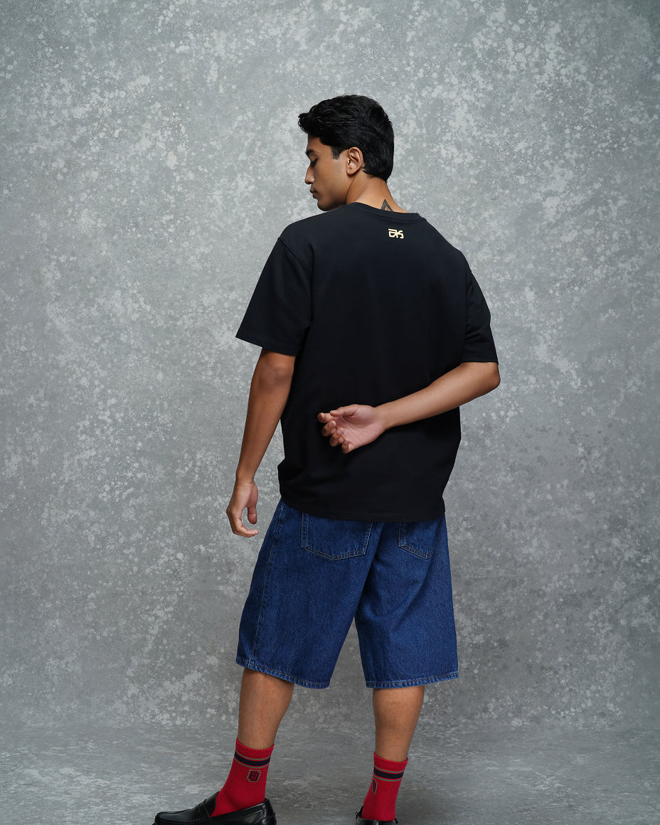 Black - Black graphic t-shirt