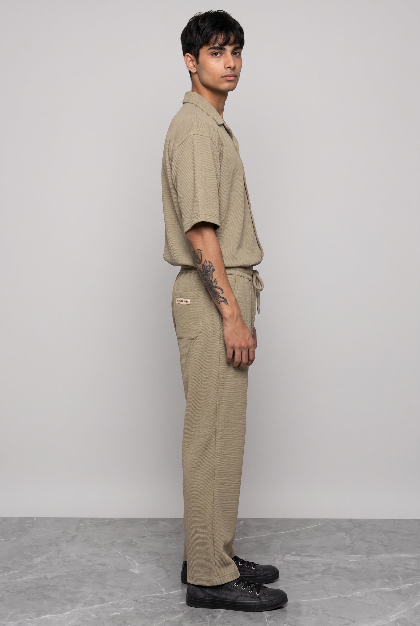 BEIGE CO-ORD SET MEN'S SHIRT