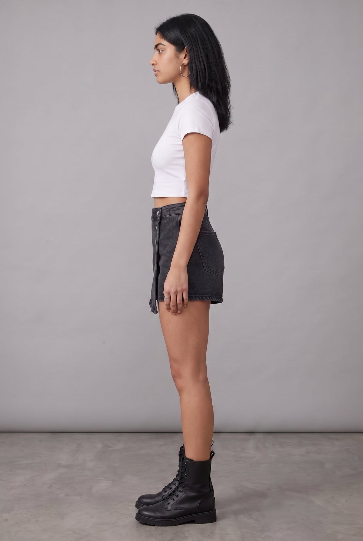 BLACK DENIM WOMEN'S SKORT