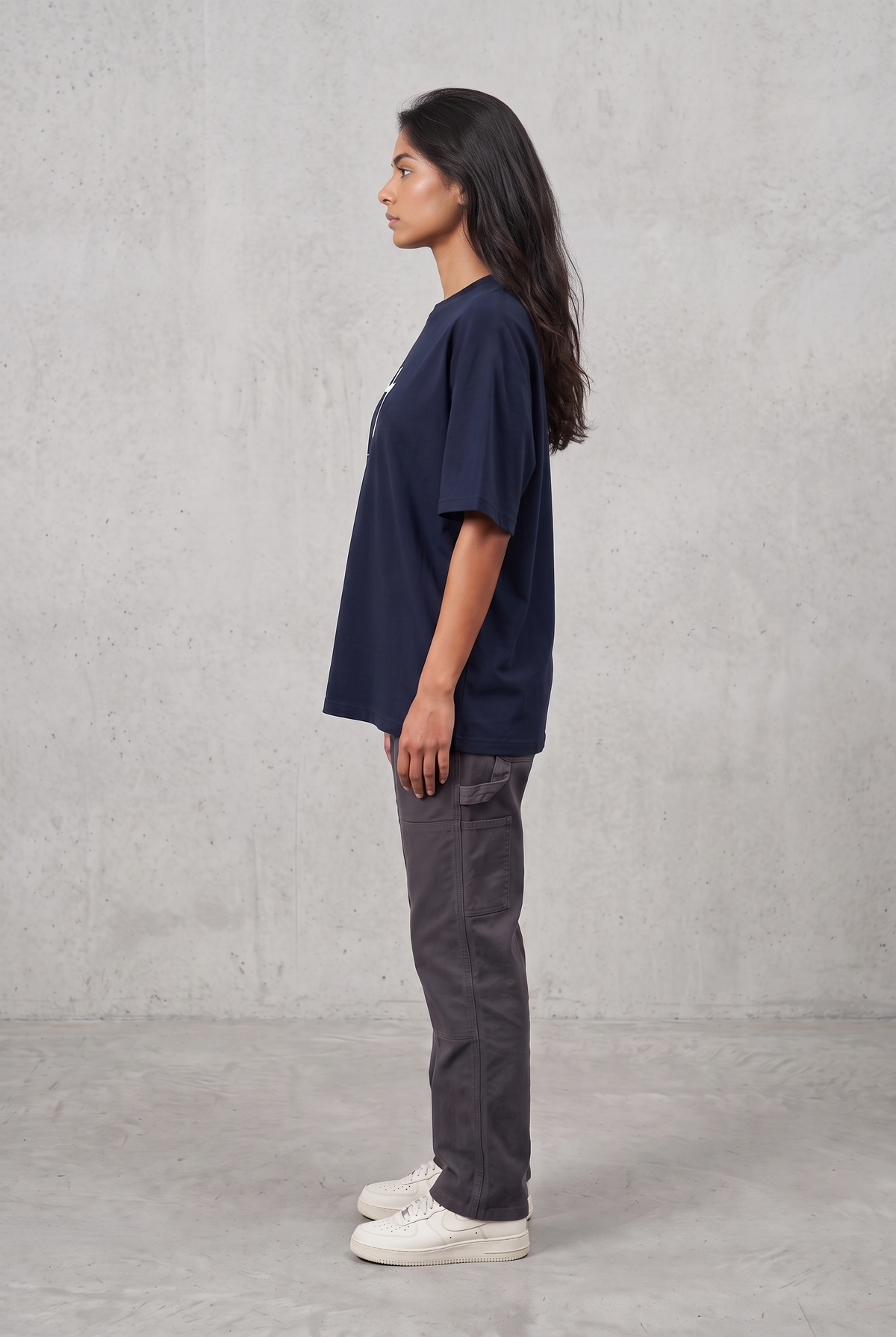 MIDNIGHT SPOOKY NAVY WOMEN’S OVERSIZED T-SHIRT
